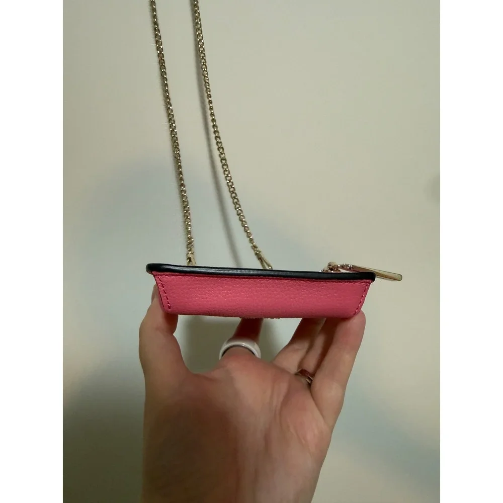 Kate Spade Phone Crossbody Womens Pink Leather Chain Strap Mini Bag Wallet